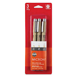 Sakura Pigma Micron Pens - Set of 3, Cool Gray, Fine and Bold Sizes