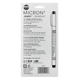 Sakura Pigma Micron, Brush and Graphic Markers - Set of 4, Sepia, Assorted Sizes, back of packaging
