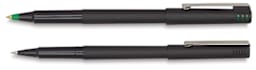 Uni-Ball Pens - Green and Black Ink pens shown horizontally and uncapped
