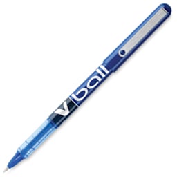 Pilot V-Ball Liquid Ink Roller Pen - Blue pen shown uncapped and at angle