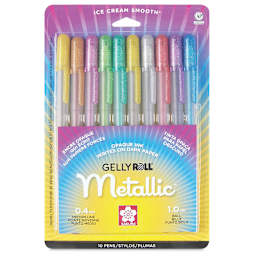 Sakura Gelly Roll Pens - Assorted Metallic Colors, Medium Tip, Set of 10