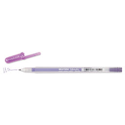 Sakura Gelly Roll Pen - Metallic Purple, Medium Tip (with cap off and swatch