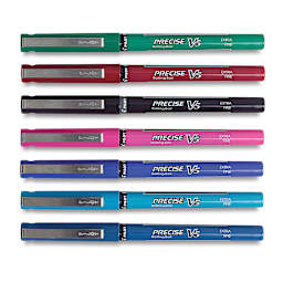 Pilot Precise V5 Pen Set - Set of 7 Assorted Colors capped and lined horizontally