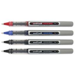 Uni-Ball Vision Rollerball Pen - Assorted Colors, 0.7 mm, Pkg of 4,  pen caps off