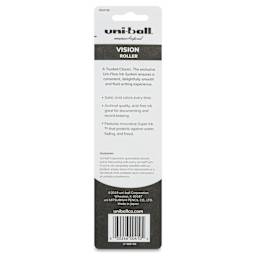 Uni-Ball Vision Rollerball Pen - Black, 0.7 mm, Pkg of 2, back of packaging
