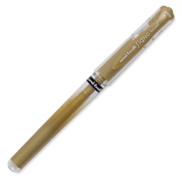 Uni-Ball Signo Impact Rollerball Gel Pen - Gold, cap on