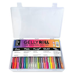 Sakura Gelly Roll Complete Pen - Set of 74, lid of the packaging open