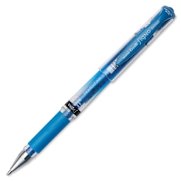 Uni-Ball Signo Impact Rollerball Gel Pen - Metallic Blue, cap off