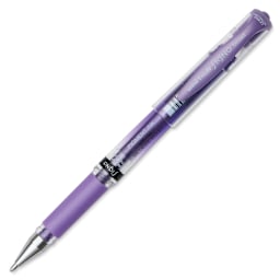 Uni-Ball Signo Impact Rollerball Gel Pen - Metallic Purple, cap off