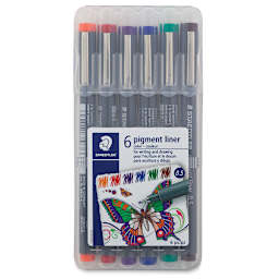 Staedtler Pigment Liner Pens - Assorted Colors, Set of 6