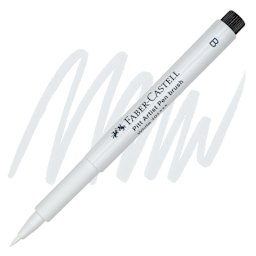 Faber-Castell Pitt Artist Pen - White, Brush Tip pen and swatch