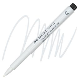 Faber-Castell Pitt Artist Pen - White, Bullet Tip pen and swatch