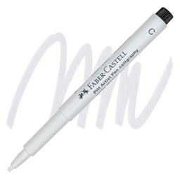 Faber-Castell Pitt Artist Pen - White, Chisel Tip pen and swatch