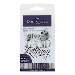 Faber-Castell Pitt Artist Pen Set - All You Need Lettering Set, Set of 9 (front of package)