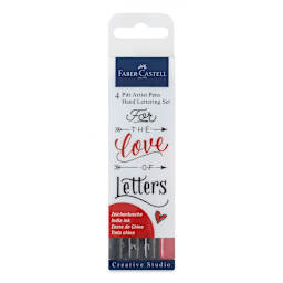 Faber-Castell Pitt Artist Pens - For the Love of Letters Lettering Set, Set of 4 (front of package)