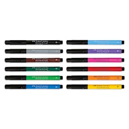 Faber-Castell Pitt Artist Pens - Studio Gift Box, Set of 12, markers with caps on