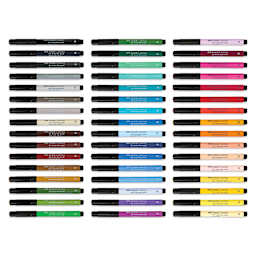 Faber-Castell Pitt Artist Pens - Studio Gift Box, Set of 48, markers with caps on
