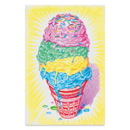 Faber-Castell Pitt Artist Pens - Set of 6, Pastel Colors, Brush Nib, ice cream drawing