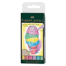 Faber-Castell Pitt Artist Pens - Pastel Colors, Set of 6