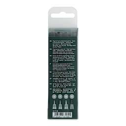 Faber-Castell Pitt Artist Pens- Warm Grey IV, Set of 4, Assorted Nibs (back of package)