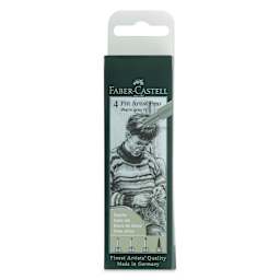 Faber-Castell Pitt Artist Pens- Warm Grey IV, Set of 4, Assorted Nibs