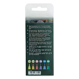 Faber-Castell Pitt Artist Pens- Color Wheel Colors, Set of 6, Brush Nib (back of package)
