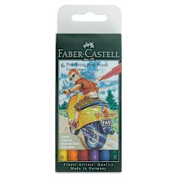 Faber-Castell Pitt Artist Pens- Color Wheel Colors, Set of 6, Brush Nib