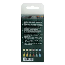 Faber-Castell Pitt Artist Pens- Harvest Colors, Set of 6, Brush Nib (back of package)