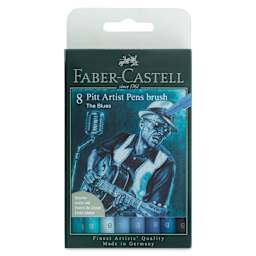 Faber-Castell Pitt Artist Pens- The Blues, Set of 7, Brush Nib