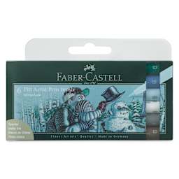 Faber-Castell Pitt Artist Pens- Winterlude, Set of 6, Brush Nib