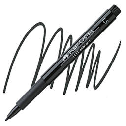 Faber-Castell Pitt Artist Pen - Black, Bullet Nib pen and swatch