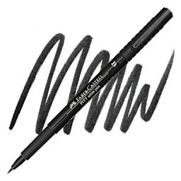 Faber-Castell Pitt Artist Pen - Black, Brush Nib pen and swatch