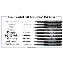 Faber-Castell Pitt Artist Pens(sample writing for each nib style)