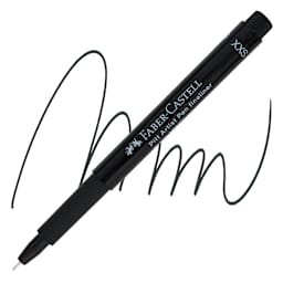 Faber-Castell Pitt Artist Pen - Black, Super Fine Nib pen and swatch