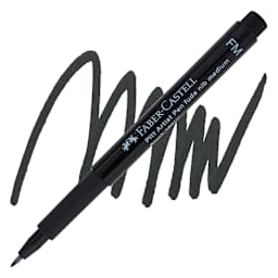 Faber-Castell Pitt Artist Pen - Black, Fude, Medium Brush Tip pen and swatch