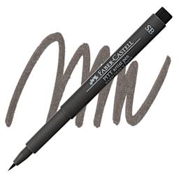 Faber-Castell Pitt Artist Pen - Warm Gray V, Soft Brush Nib pen and swatch