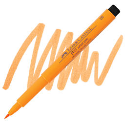 Faber-Castell Pitt Artist Pen - Orange Glaze, Brush Nib pen and swatch