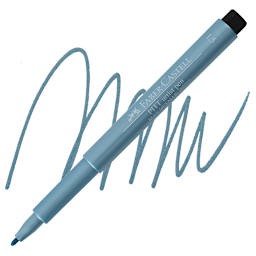 Faber-Castell Pitt Artist Pen - Blue Metallic, Bullet Nib pen and swatch