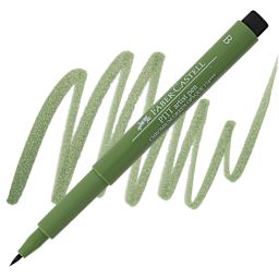 Faber-Castell Pitt Artist Pen - Chrome Green Opaque, Brush Nib pen and swatch