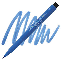 Faber-Castell Pitt Artist Pen - Cobalt Blue, Brush Nib pen and swatch