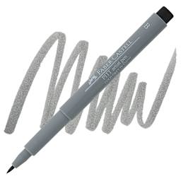 Faber-Castell Pitt Artist Pen - Cold Gray IV, Brush Nib pen and swatch