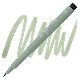 Faber-Castell Pitt Artist Pen - Earth Green, Brush Nib pen and swatch