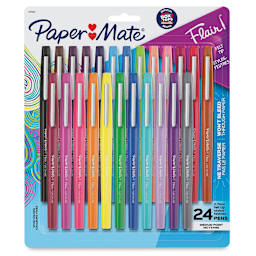 Paper Mate Flair Guard Pen - Tropical Colors, Medium Tip, Set of 24