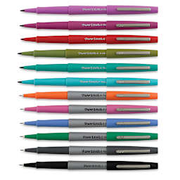 Paper Mate Flair Guard Pens - Journaling Pack, Set of 12 (medium and ultra fine tips, pens with caps removed)