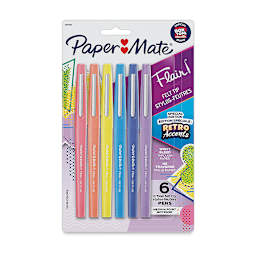 Paper Mate Flair Pens - Retro Colors, Set of 6