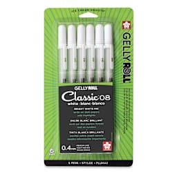 Sakura Gelly Roll Opaque White Pens - Set of 6