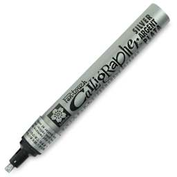 Sakura Pen Touch Calligrapher Pen - Medium Point, 5 mm, Metallic Silver