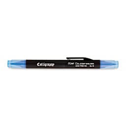 Itoya Doubleheader Calligraphy Marker - Blue with caps on