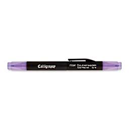 Itoya Doubleheader Calligraphy Marker - Purple with caps on