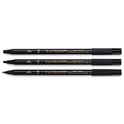Yasutomo Y&C Calligraphy Markers - Black, Set of 3 outside of packaging